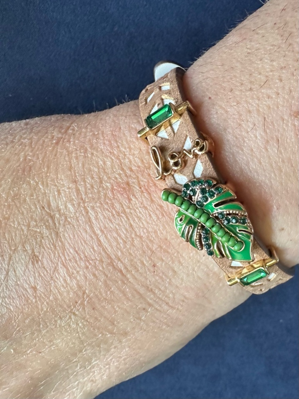 KEEP Collective 5-Piece “Love Plants”Reversible Leather Charm Bracelet
